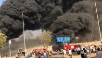 حريق مروع في مدينة العاشر من رمضان المصرية (فيسبوك)