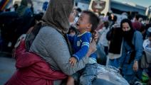 أوضاع قاسية يعيشها المهاجرون في الجزر اليونانية (لويزا كولياماكي/ فرانس برس)