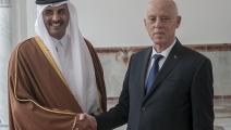 أمير دولة قطر خلال زيارته تونس في فبراير/ الأناضول