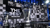 ZURICH, SWITZERLAND - DECEMBER 17: The Best FIFA Women's Player and The Best FIFA Men's Player awards are seen prior to the The Best FIFA Football Awards on December 17, 2020 in Zurich, Switzerland. (Photo by Valeriano Di Domenico - Pool/Getty Images)