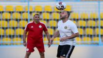 Algeria's coach Djamel Belmadi attends a training session at Petrosport Stadium in Cairo on July 3, 2019, ahead of the 2019 Africa Cup of Nations (CAN) Round of 16. - Algeria will face Guinea in the round of 16 on July 7. (Photo by Samer ABDALLAH / AFP) (Photo credit should read SAMER ABDALLAH/AFP via Getty Images)