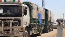 قافلة مساعدات أممية تدخل إلى إدلب (تويتر)
