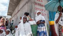 انتظار مساعدات في تيغراي في إثيوبيا (إدواردو سوتيراس/فرانس برس)