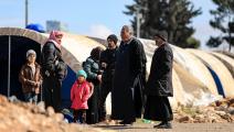 سوريون مهجرون في أحد المخيمات (بكر القاسم/ فرانس برس)