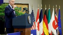 الرئيس الأميركي جو بايدن في مؤتمر صحفي بقمة السبع في هيروشيما اليابانية (getty)