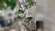 انهيار في مبنى سكني في المنصورية في لبنان (إكس)