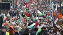من مظاهرة في بروكسل، تضامناً مع الشعب الفلسطيني ضد حرب الإبادة، 21 كانون الثاني/ يناير 2024 (Getty)