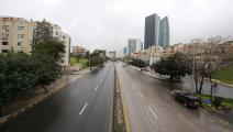 شارع رئيسي بالعاصمة الأردنية أثناء حظر التجول (Getty)