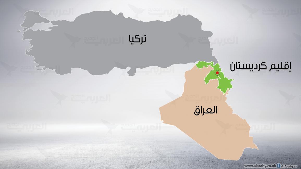 خريطة كرديستان العراق مع العراق وتركيا