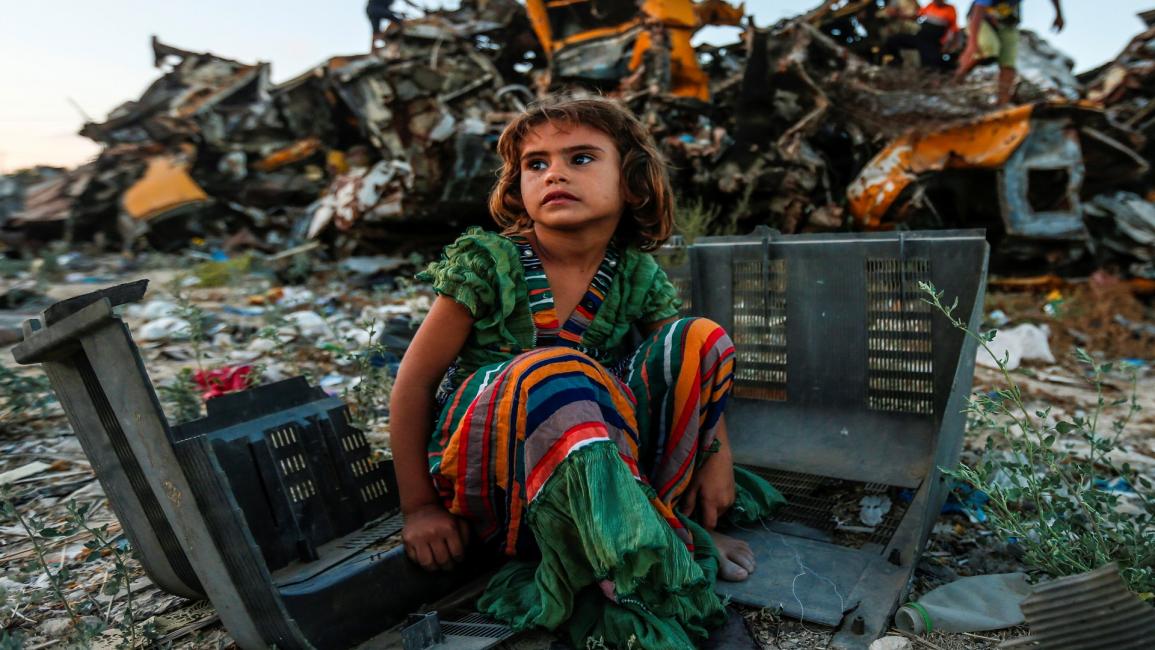 طفلة فقيرة في غزة- فرانس برس