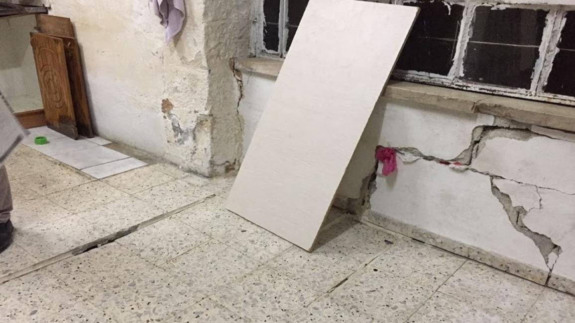 تشقق منازل القدس بسبب حفر الأنفاق (فيسبوك) 