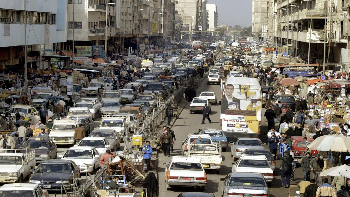 ازدحام مروري في بغداد(أحمد الربيعي/فرانس برس)