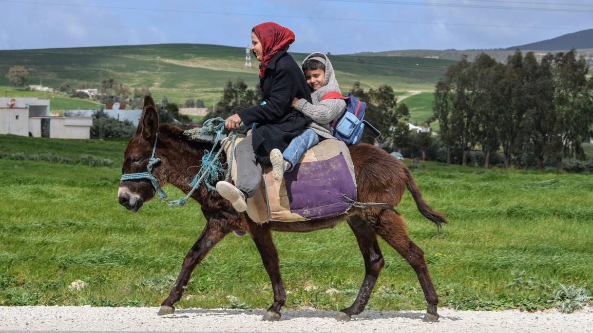 امرأة ريفية وابنها في الريف التونسي - مجتمع