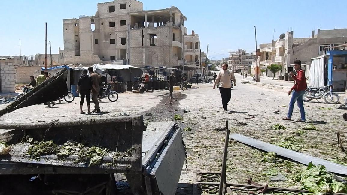 قصف سابق لسوق شعبي في إدلب (عارف وتد/ الأناضول)