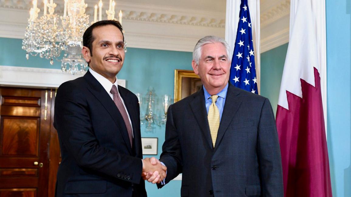 لقاء وزير الخارجية القطري مع وزير الخارجية الأميركي
