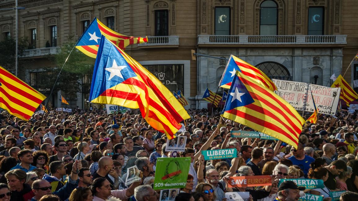 إسبانيا/تظاهرة ببرشلونة مؤيدة لاستقلال كتالونيا/سياسة/باكو فرير/Getty