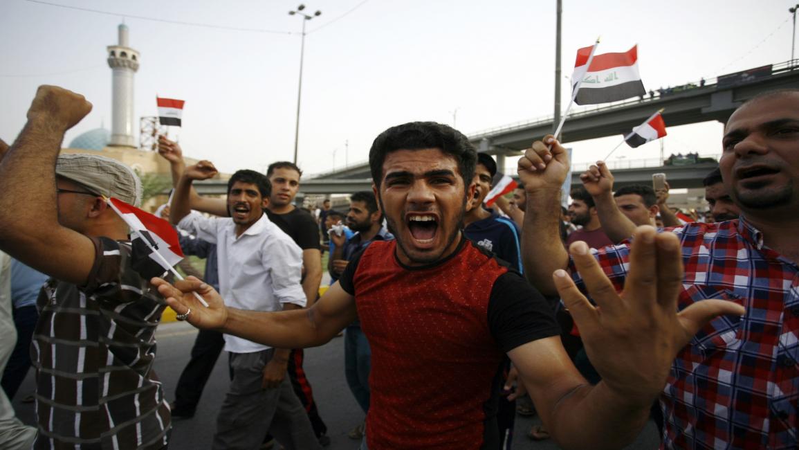 العراق/سياسة/احتجاجات بالنجف/(حيدر حمداني/فرانس برس)