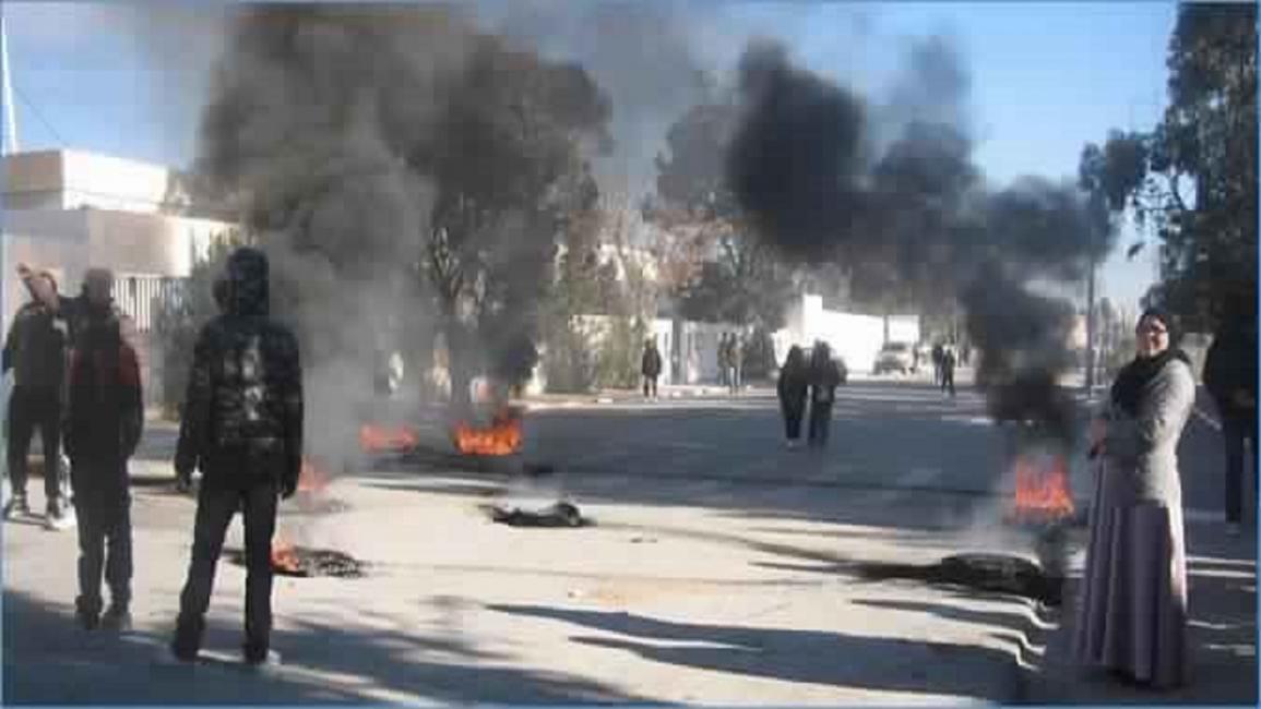 تونس-مجتمع- احتجاجات في مدينة المكناسي(فيسبوك)