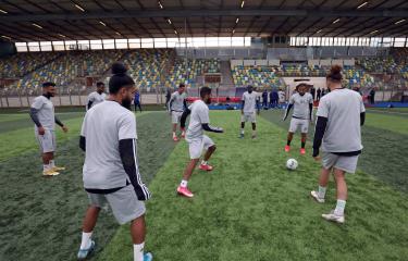 من تدريبات منتخب ليبيا في بنغازي بتصفيات كأس أفريقيا، 18 مارس 2021 (عبد الله دوما/فرانس برس)