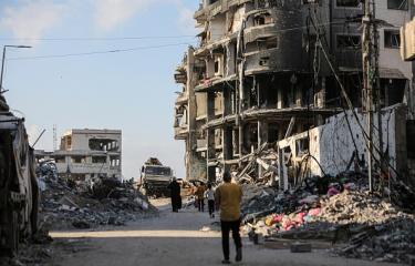 آثار القصف الإسرائيلي على حي الدرج في مدينة غزة، 30 مايو 2024 (داوود أبو الكاس/الأناضول)