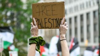 خلال تظاهرة مناصرة للفلسطينيين في ديترويت: فلسطين حرة، 27 مايو 2024 (آدم ديوي/Getty)
