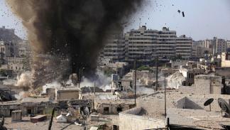 انفجار في مدينة حلب 19 مايو 2015 (Getty)