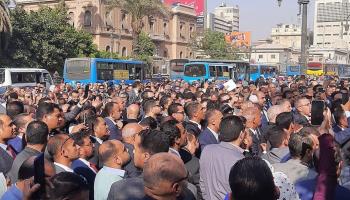 احتجاجات نقابة المحامين وسط القاهرة رفضًا للفاتورة الإلكترونية (فيسبوك)