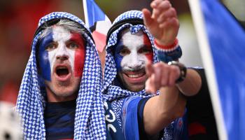 جماهير منتخب فرنسا قدمت الدعم لمنتخب بلادها (كيريل كودريافتسيف/فرانس برس)