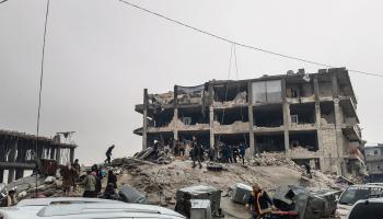 الدمار في عفرين الواقعة ضمن محافظة حلب في الشمال السوري (Getty)