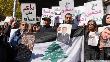 وقفة للمطالبة بالعدالة بانفجار المرفأ، بيروت، يناير الماضي(حسين بيضون)