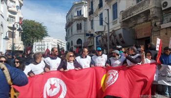 مسيرة حاشدة لاتحاد الشغل التونسي (العربي الجديد)