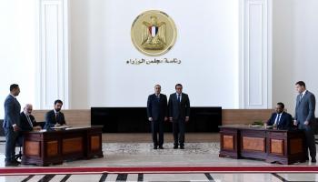 مصطفى مدبولي رئيس الوزراء المصري يشهد توقيع مذكرة التفاهم (مجلس الوزراء المصري)