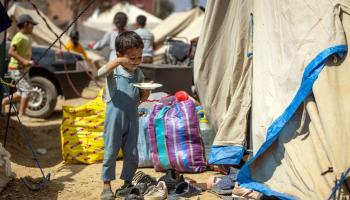 أطفال مغاربة في مخيم بعد زلزال المغرب (فاضل سنّا/ فرانس برس)