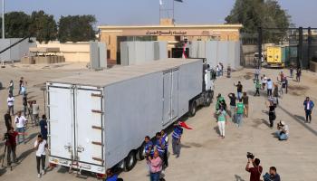 أول شاحنة مساعدات لغزة 22 أكتوبر 2023