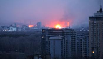 انفجارات في كييف بعد هجوم صاروخي روسي (getty)
