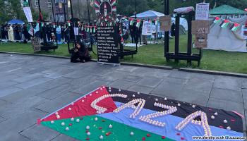 مخيم طالبي من أجل غزة في جامعة ليستر 1 - بريطانيا - 15 مايو 2024 (العربي الجديد)