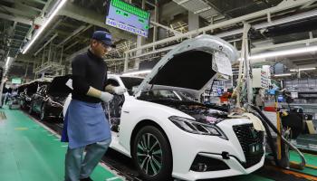 مصنع سيارات تويوتا في مدينة ناغويا وسط اليابان، 30 يوليو 2018 (Getty)