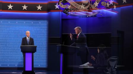 ترامب وبايدن خلال مناظرتهما في أكتوبر 2020 (تشيب سوموديفيلا/Getty)