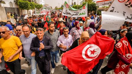 تظاهرة في صفاقس مطالبة بترحيل المهاجرين - تونس - 18 مايو 2024 (ياسين قايدي/ الأناضول)