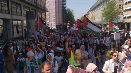 تظاهرات تضامناً مع غزة في ستوكهولم، 25 مايو 2024 (الأناضول)