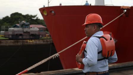 ناقلة غاز مسال تعبر قناة بنما، 22 سبتمبر 2023 (Getty)