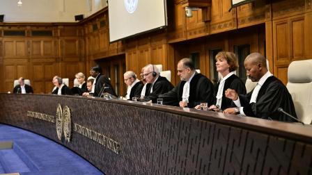 من جلسة محكمة العدل الدولية في 24 مايو (نيك غامون/فرانس برس)