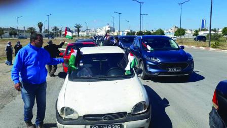 مسيرة سيارات في تونس تضامنا مع غزة (العربي الجديد)